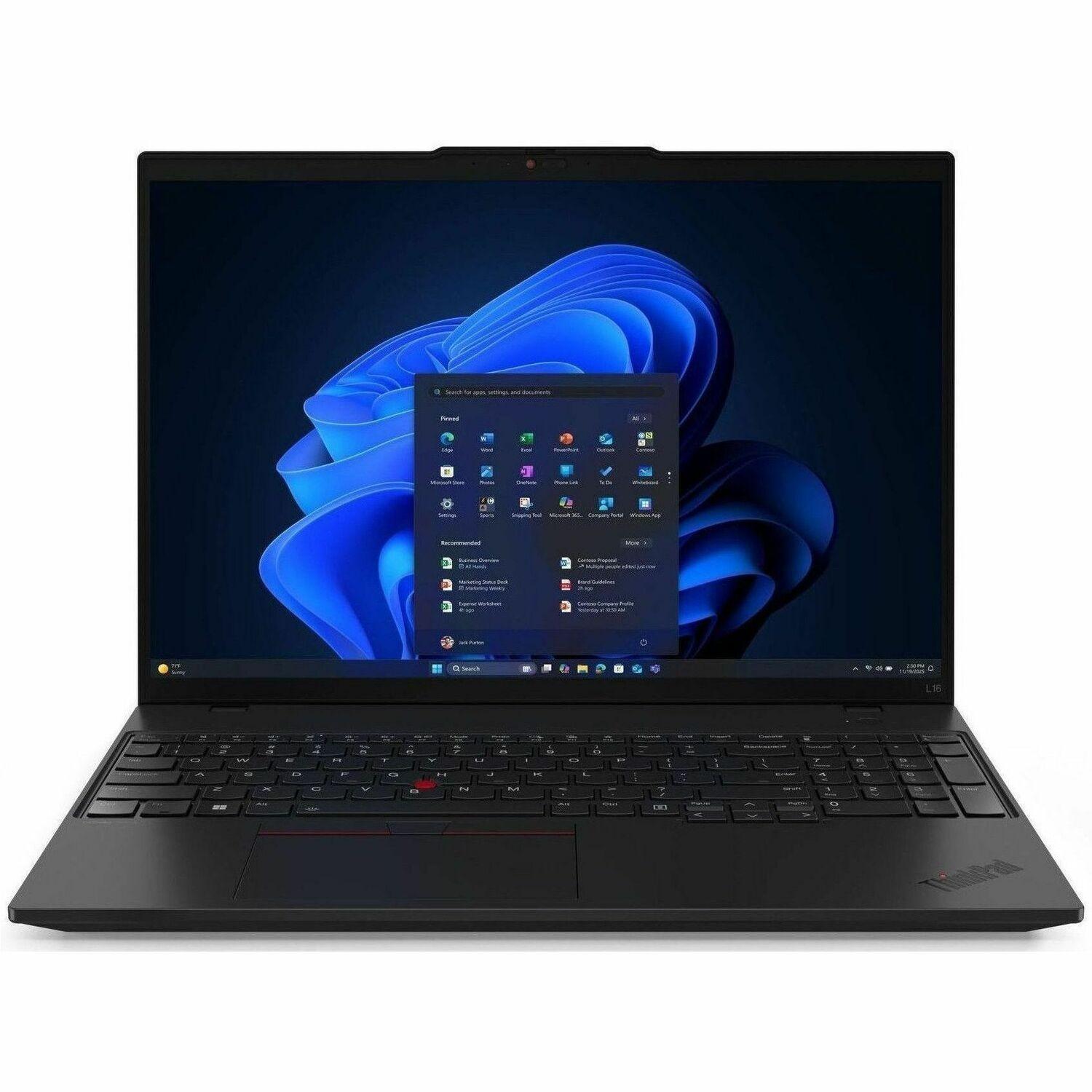 LENOVO ThinkPad L16 G2 16' WUXGA IR Intel U5-225U 32GB DDR5 512GB SSD Windows 11 Pro Intel GPU NPU 12 TOPS 3yr OS 1.7kg